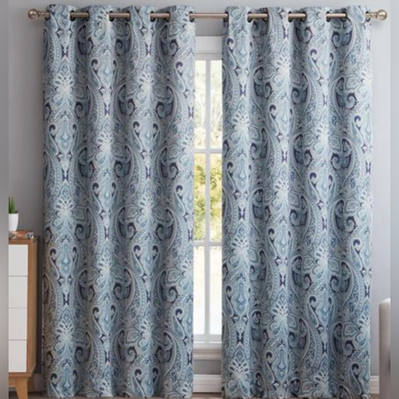 HLC.ME Paris Other - GOC.ME PARIS PAISLEY ROOM DARKENING GROMMET PANELS Set of 4 Panels - 100 x 72in